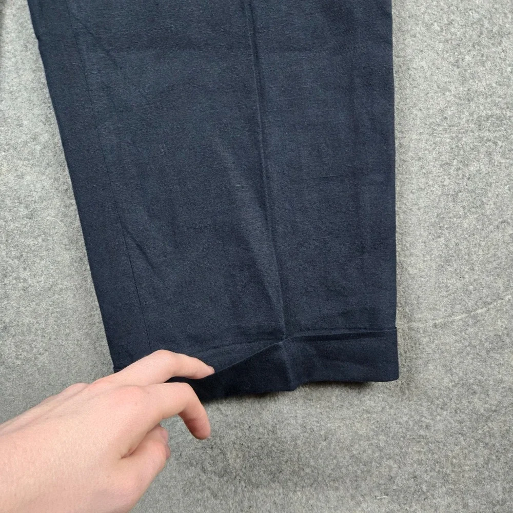Vintage Giorgio Armani Le Collezioni Linen Pants Mens 30x31 Navy Blue Pleated